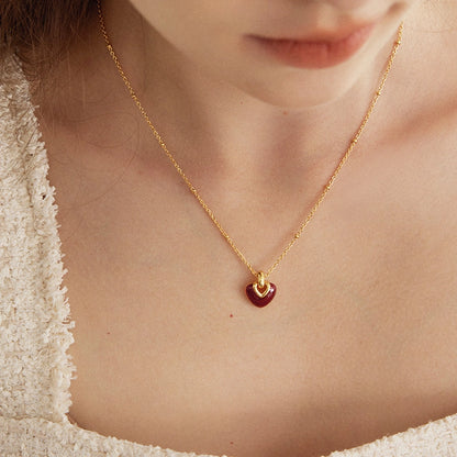 Jewelry Vintage Style Sweet Heart Shape Alloy Copper Pendant Necklace