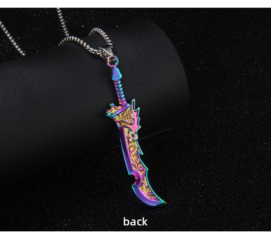 Hip-Hop Streetwear Broadsword 201 Stainless Steel Alloy Plating Unisex Pendant Necklace