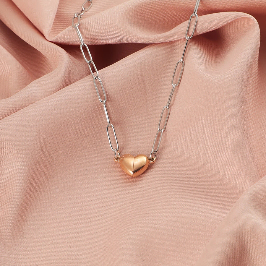 Jewelry IG Style Simple Style Heart Shape 304 Stainless Steel Plating Pendant Necklace