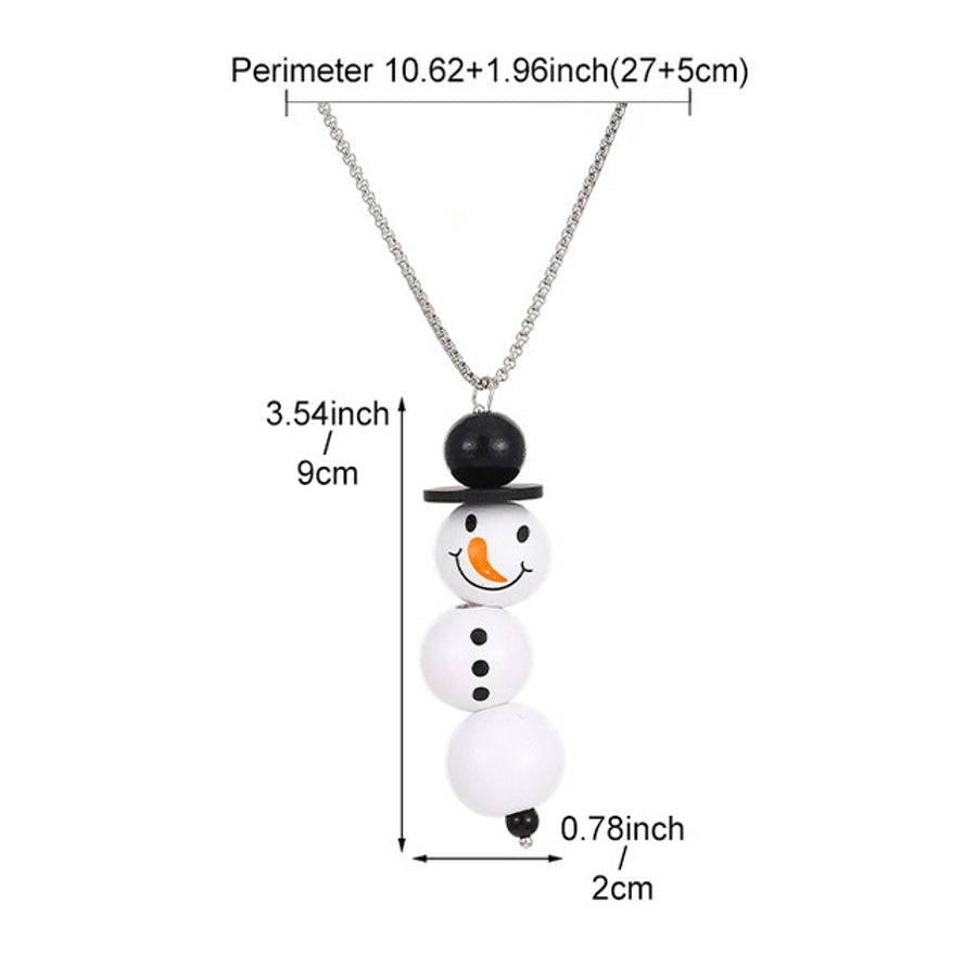 Vintage Style Classic Style Snowman Wood Iron  Pendant Necklaces