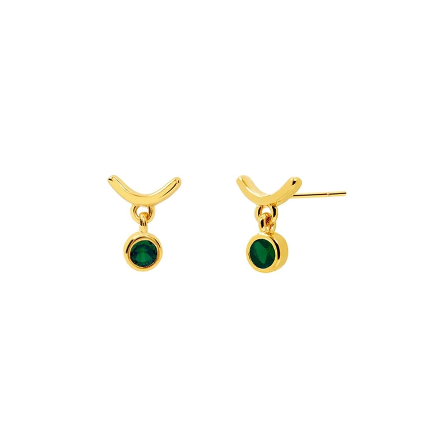 1 Pair Casual Elegant Geometric Copper Zircon Drop Earrings Ear Studs