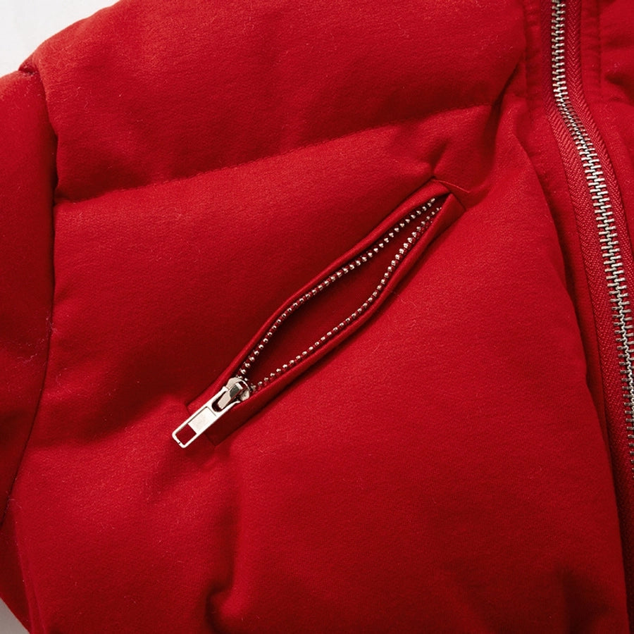 Women's Streetwear Solid Color Zipper Coat cotton clothes