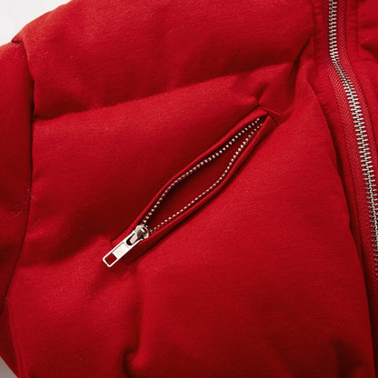 Women's Streetwear Solid Color Zipper Coat cotton clothes