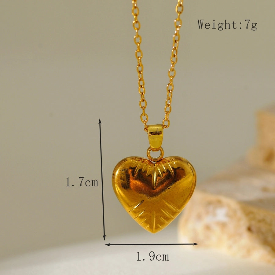 Jewelry Elegant Glam Luxurious Heart Shape 304 Stainless Steel Necklace