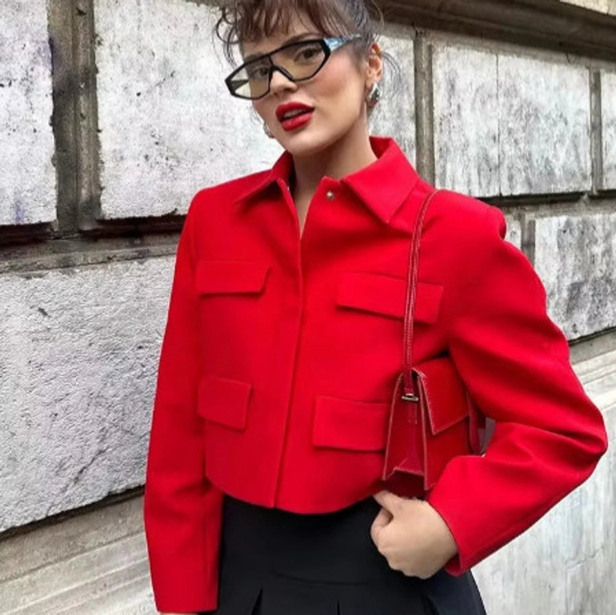Women's Coat Long Sleeve Blazers Elegant Solid Color