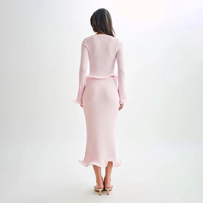 Daily Women's Streetwear Solid Color Spandex Polyester Skirt Sets Skirt Sets