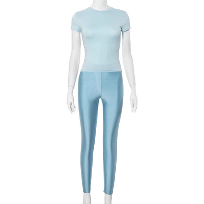 Daily Women's Streetwear Solid Color Spandex Polyester Pants Sets Pants Sets