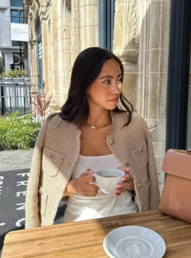 Women's Preppy Style Solid Color Single Breasted Coat Woolen Coat