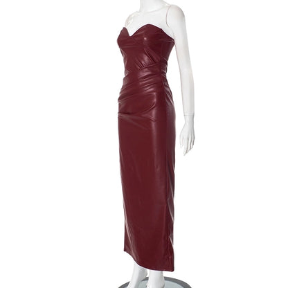 Women's Sheath Dress Sexy U Neck Sleeveless Solid Color Maxi Long Dress Cocktail Party
