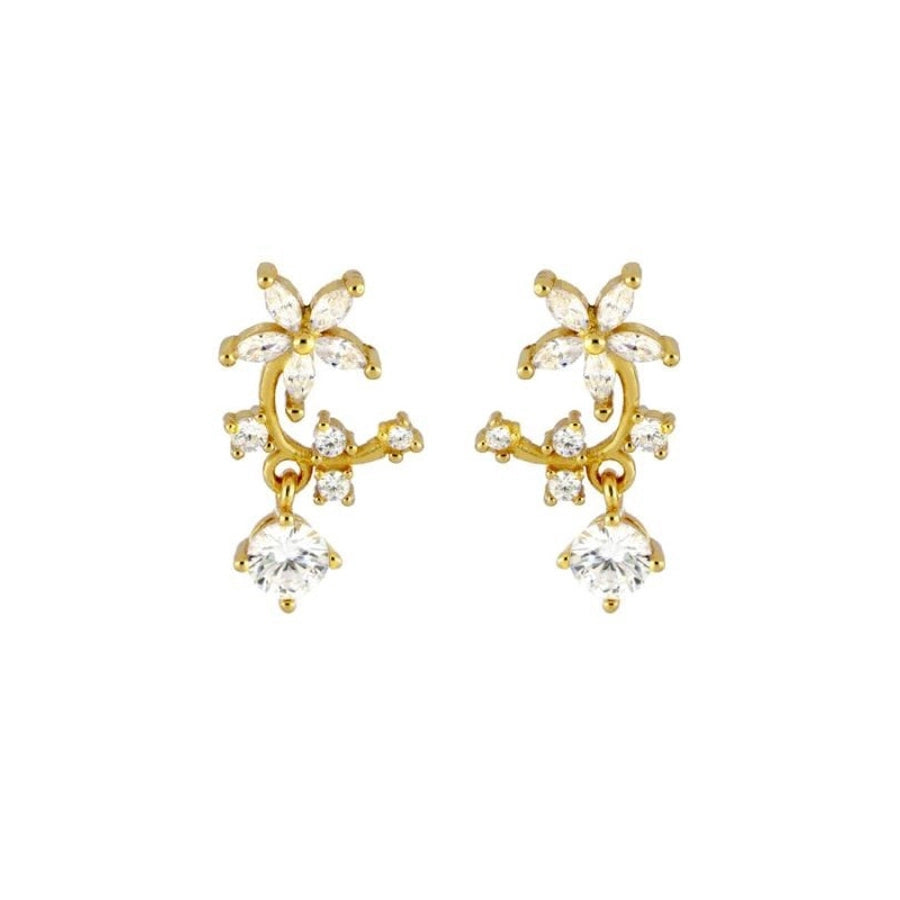 1 Pair Casual Elegant Geometric Copper Zircon Drop Earrings Ear Studs