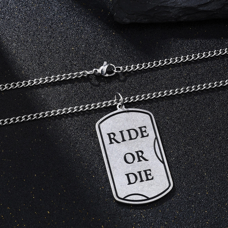 Simple Style Letter Rectangle 304 Stainless Steel Men's Pendant Necklace