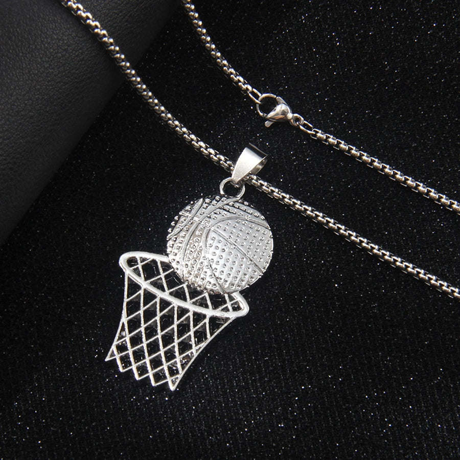 Hip-Hop Basketball 201 Stainless Steel Alloy Unisex Pendant Necklace