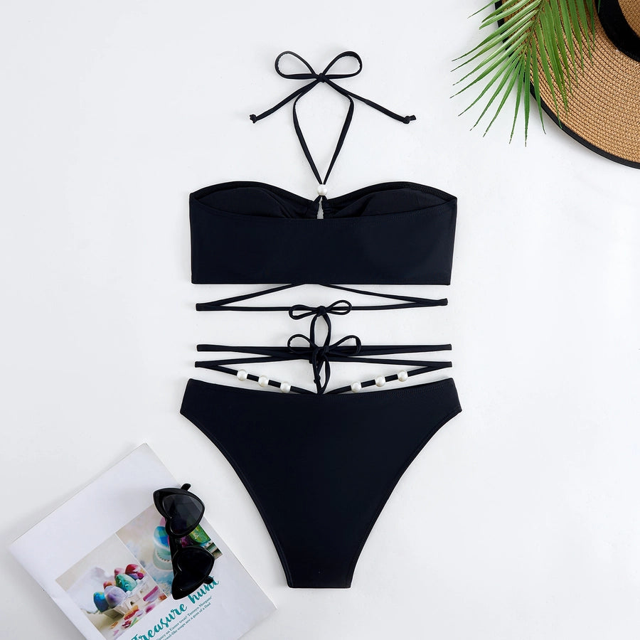 Women's Sexy Solid Color 2 Pieces Bikinis Swimwear