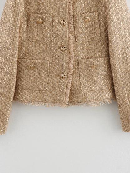 Women's Preppy Style Solid Color Single Breasted Coat Woolen Coat
