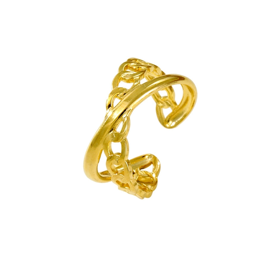 Jewelry Elegant Leaves Flower Titanium Steel Open Rings