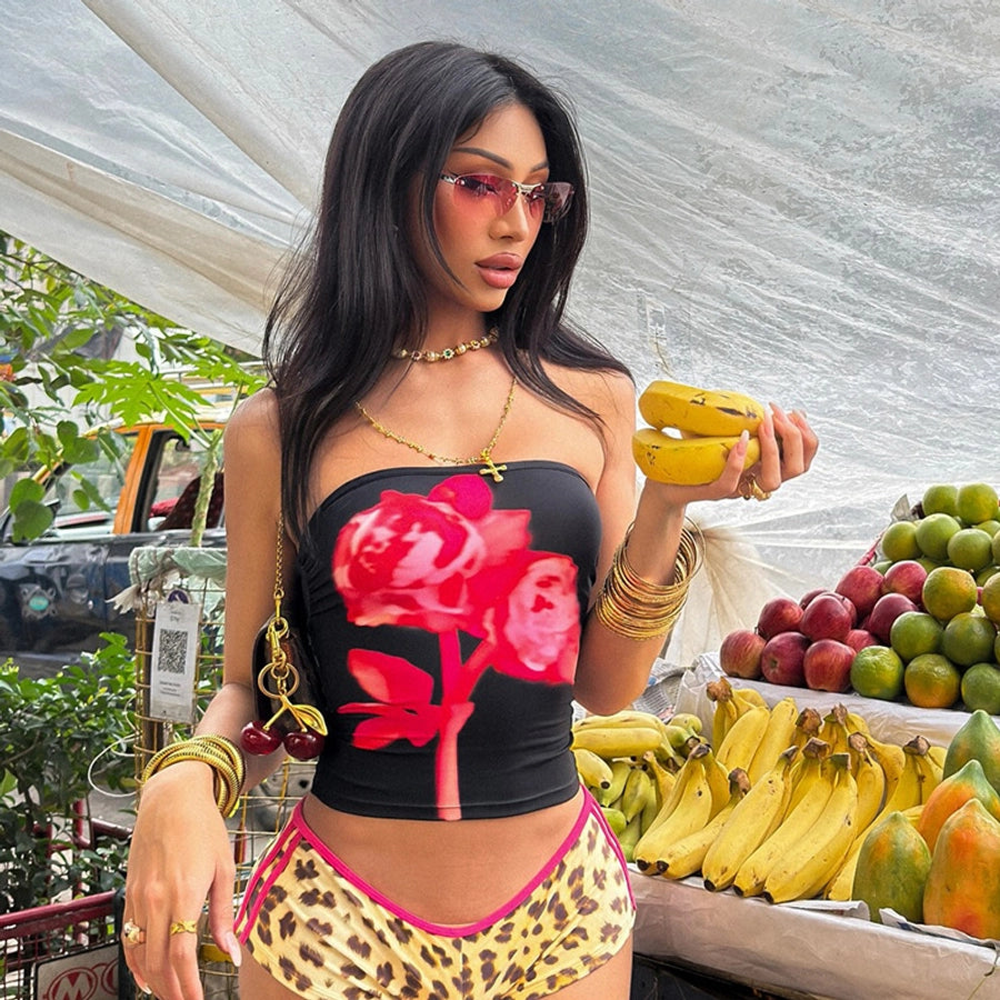 Women's T-shirt Sleeveless Tank Tops Streetwear Flower