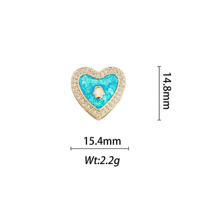 1 Piece Copper Geometric Letter Heart Shape