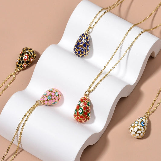 Jewelry Religion Ethnic Style Rejuvenating device Eye Copper Epoxy Pendant Necklace