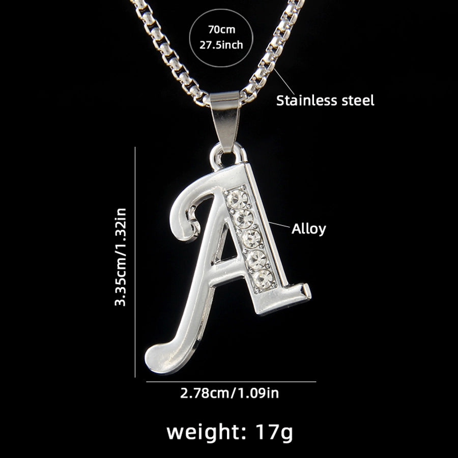 Simple Style letter 201 Stainless Steel Zinc alloy Unisex Pendant Necklace