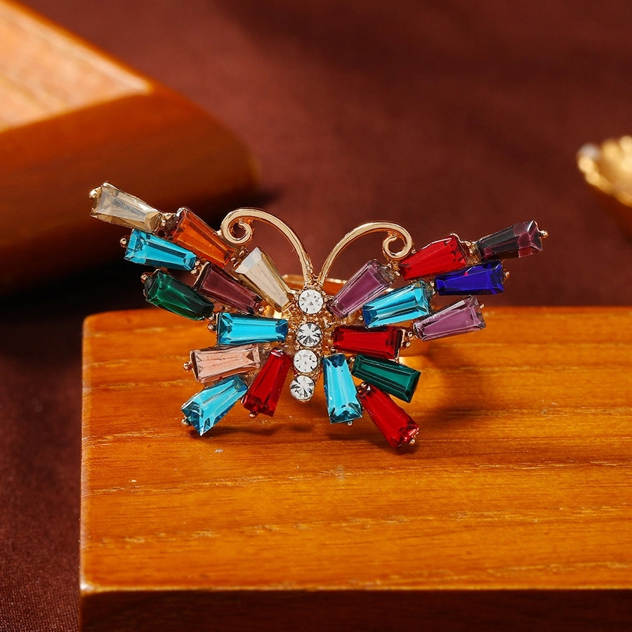 Elegant Butterfly Alloy Rhinestones Women's Adjustable Ring