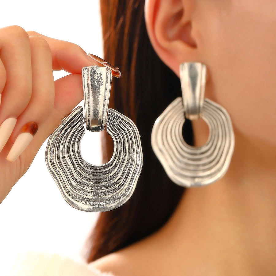 1 Pair Classic Style Geometric Plating Alloy Resin Iron Drop Earrings Ear Studs