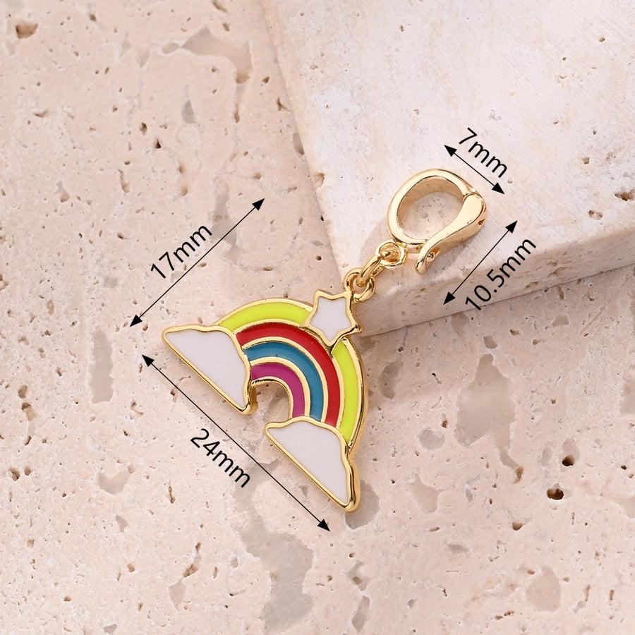 1 Pc/Package 16x16mm 17.5x11.5mm 23x14mm 5.5x4mm Copper Zircon 18K Gold Plated Rainbow Key Shoe Polished Pendant Jewelry Accessories