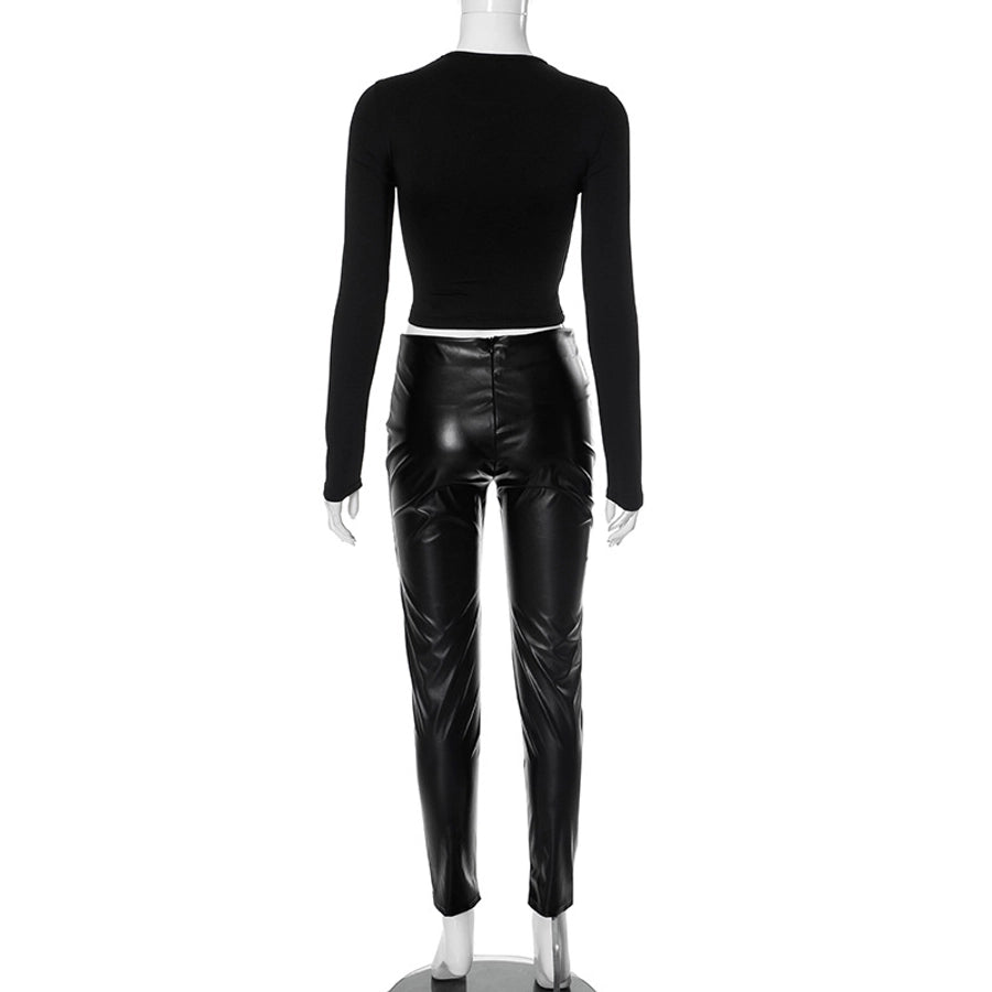 Daily Women's Streetwear Solid Color Spandex Polyester Pants Sets Pants Sets