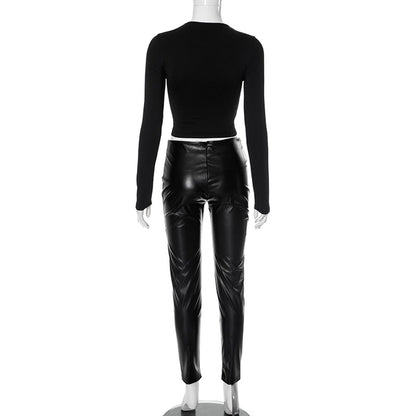 Daily Women's Streetwear Solid Color Spandex Polyester Pants Sets Pants Sets