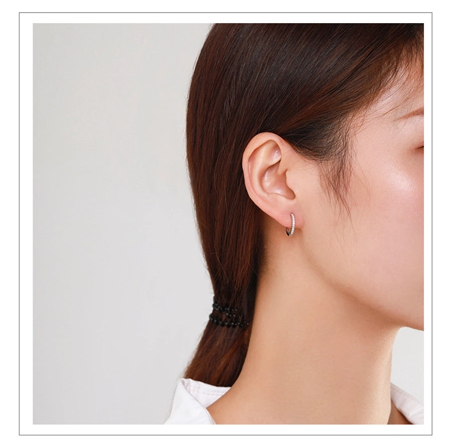 s925 Sterling Silver Earrings Women's Korean Style Simple Niche Design Micro Diamond Earrings  Internet Celebrity Hot Silver Jewelry