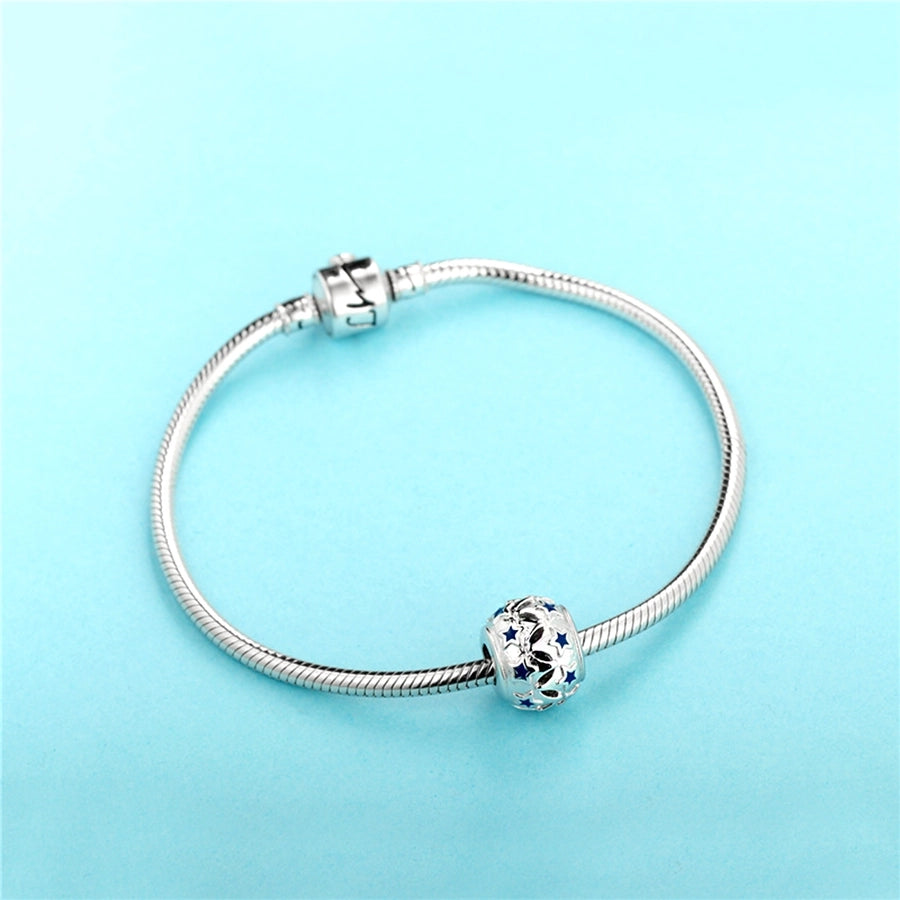 1 Piece 12.5 * 9.97mm Hole 4~4.9mm Sterling Silver Rhodium Plated Star Polished Jewelry Accessories