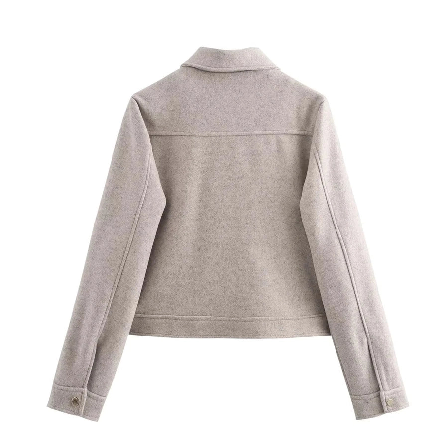 Women's Preppy Style Solid Color Coat Woolen Coat