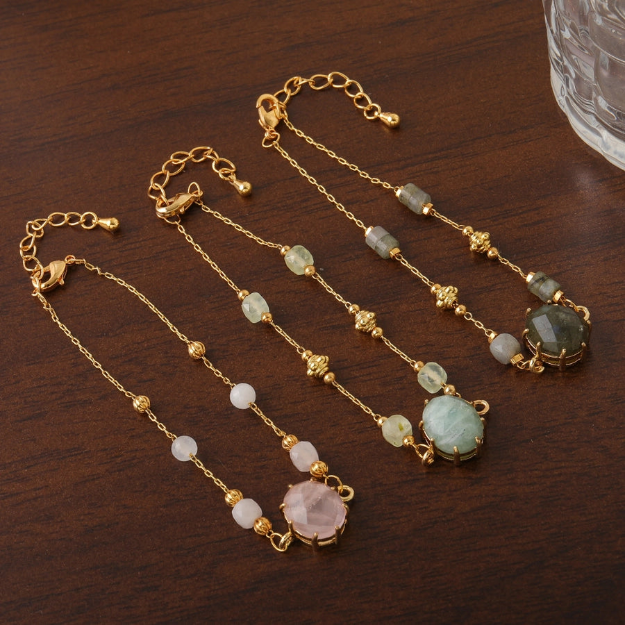 Jewelry Simple Style Irregular Oval natural stone Copper Natural Stone Inlay Bracelets