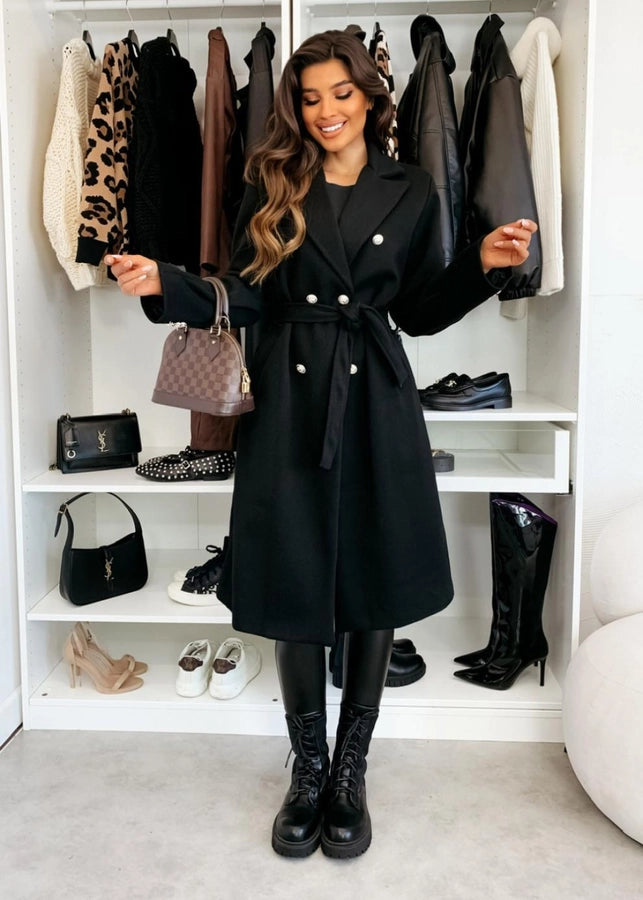 Women's Vacation Simple Style Solid Color Double Breasted Woolen Coat