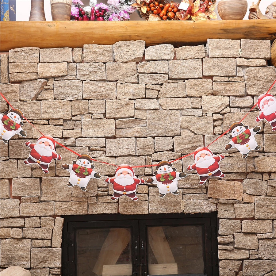 Christmas Paper Flag Christmas Window Hotel Scene Decoration Flag  Santa Claus Flag