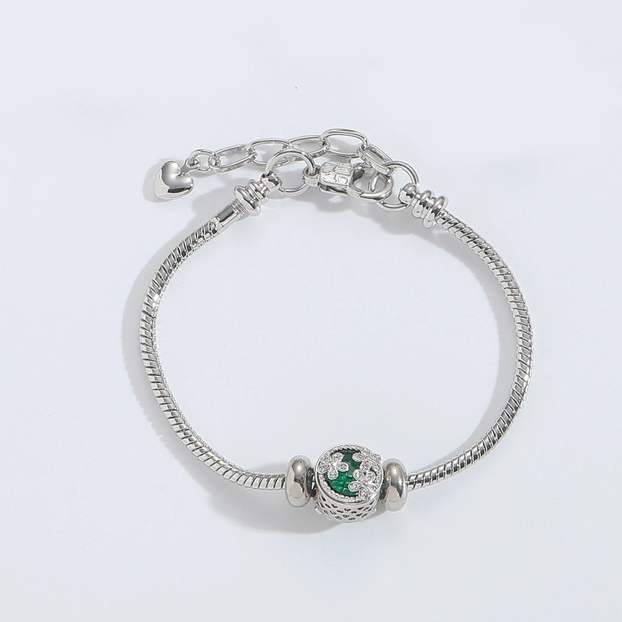 Jewelry Elegant Simple Style Commute Cross Copper Zircon White Gold Plated Bracelets