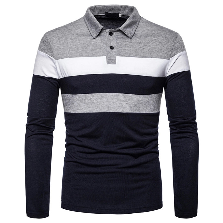 Men's long-sleeved  shirt 3 color stitching T-shirt  new  casual fashion  T-shirt fashion