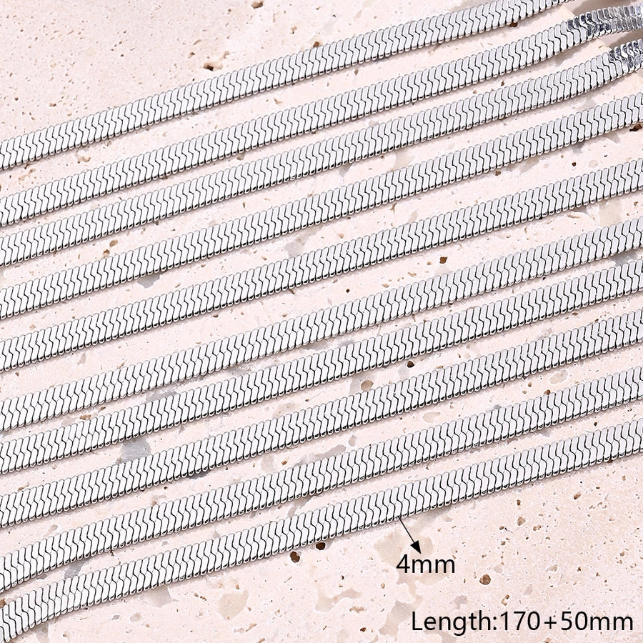 10 Strands/Package 304 Stainless Steel cable chain snake chain Belcher Chain Polished Length: 170 50mm Length:230+50mm Jewelry Accessories