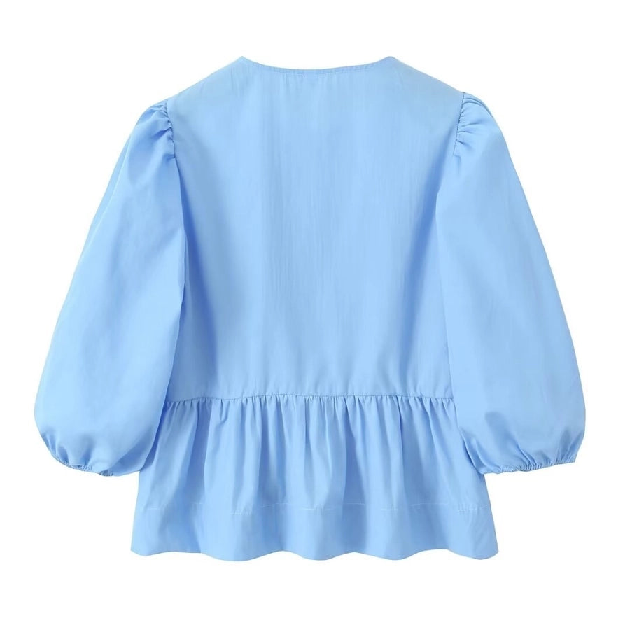 Women's Blouse Long Sleeve Blouses Streetwear Solid Color