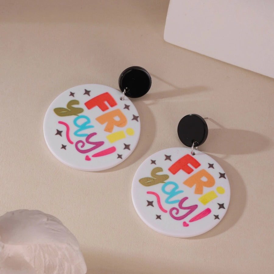 1 Pair Classic Style Letter Synthetic Resin Drop Earrings