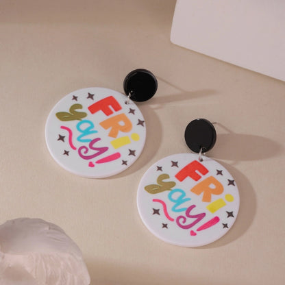 1 Pair Classic Style Letter Synthetic Resin Drop Earrings