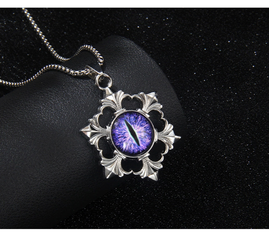 Hip-Hop Devil's Eye Snowflake 201 Stainless Steel Alloy Men's Pendant Necklace