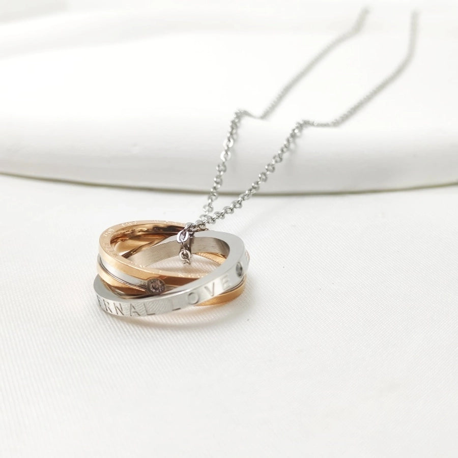 Jewelry Hip-Hop Punk Korean Style Letter Alloy Titanium Steel Diamond Necklace