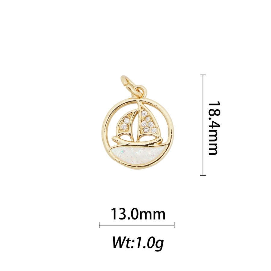 1 Piece Copper Zircon Geometric Star Pendant
