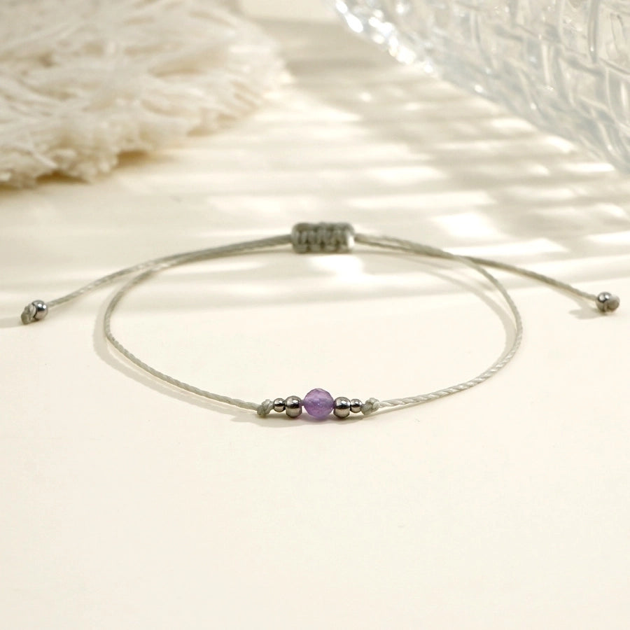 Bohemian Round 304 Stainless Steel natural stone Wax line  String Bracelets