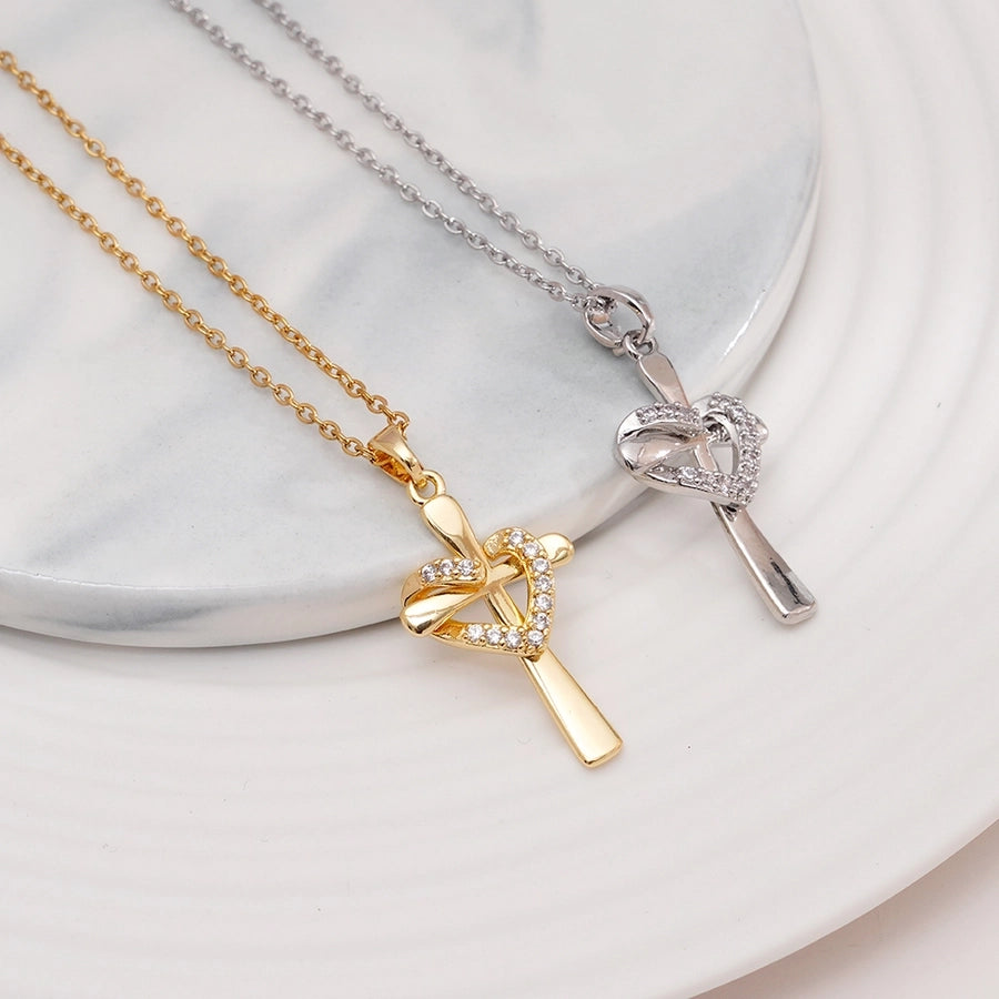Jewelry Glam Lady Sexy Cross 304 Stainless Steel Copper Necklace