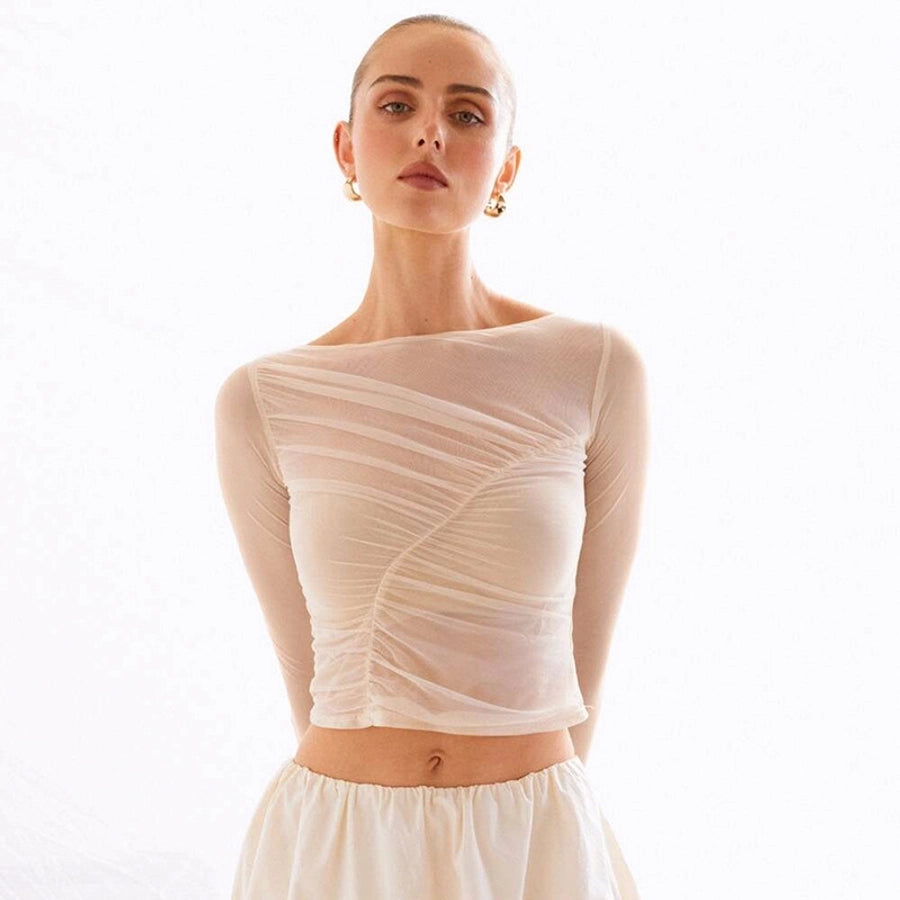 Women's T-shirt Long Sleeve Blouses Streetwear Solid Color