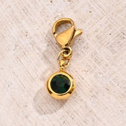 Dark Green Lucky Stone Lobster Buckle Pendant (Gold)