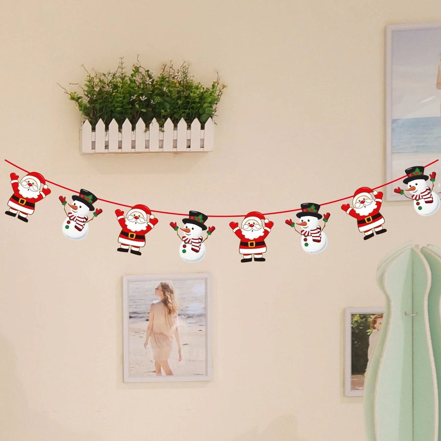 Christmas Paper Flag Christmas Window Hotel Scene Decoration Flag  Santa Claus Flag