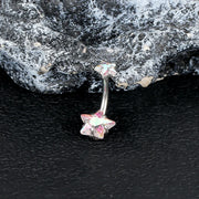 Steel Five-Pointed Star AB White Zirconium
