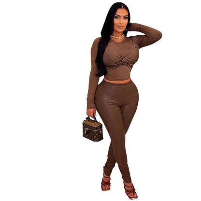 Daily Women's Streetwear Solid Color Spandex Polyester Pants Sets Pants Sets